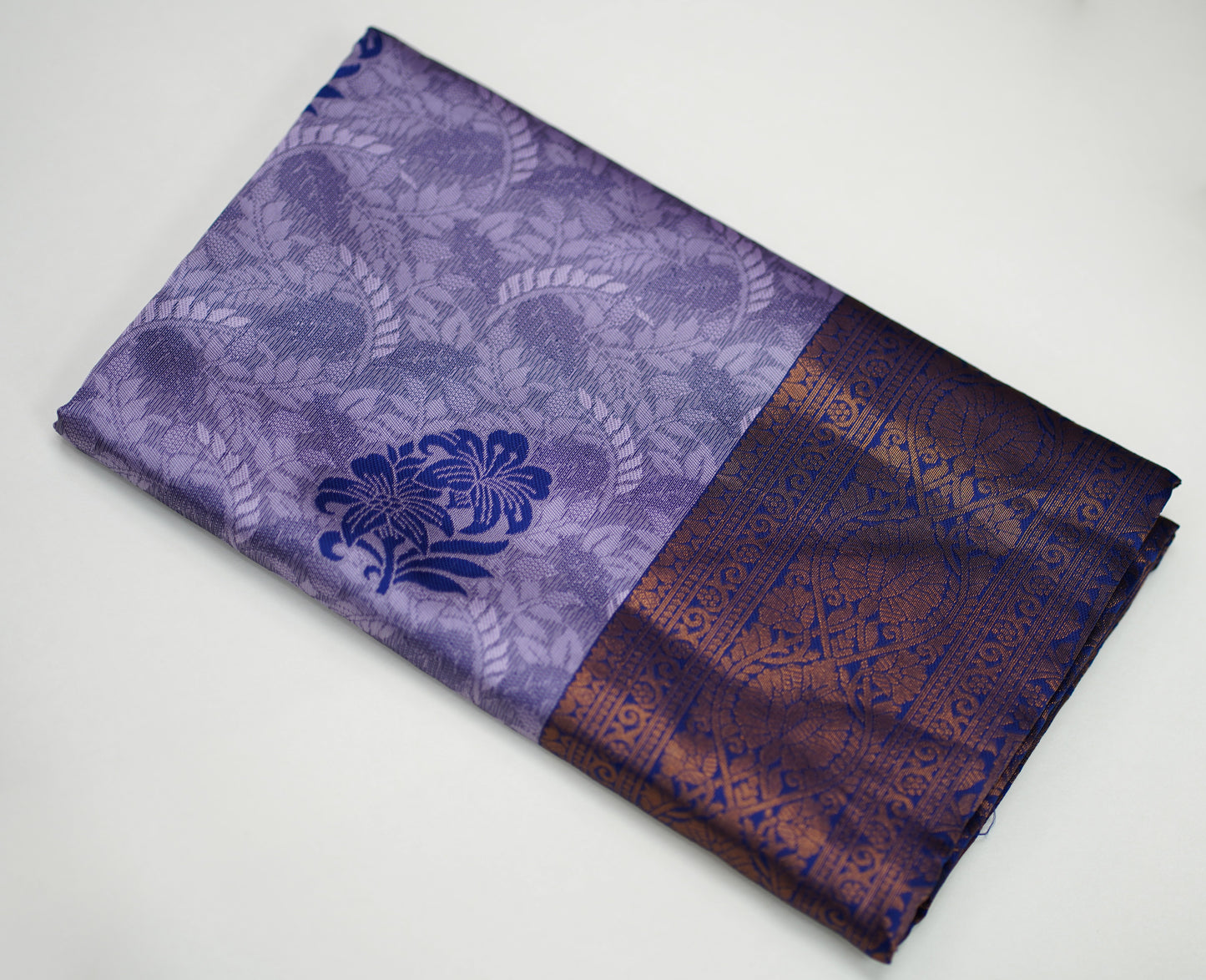 French Lillac & Prusian Blue Saree