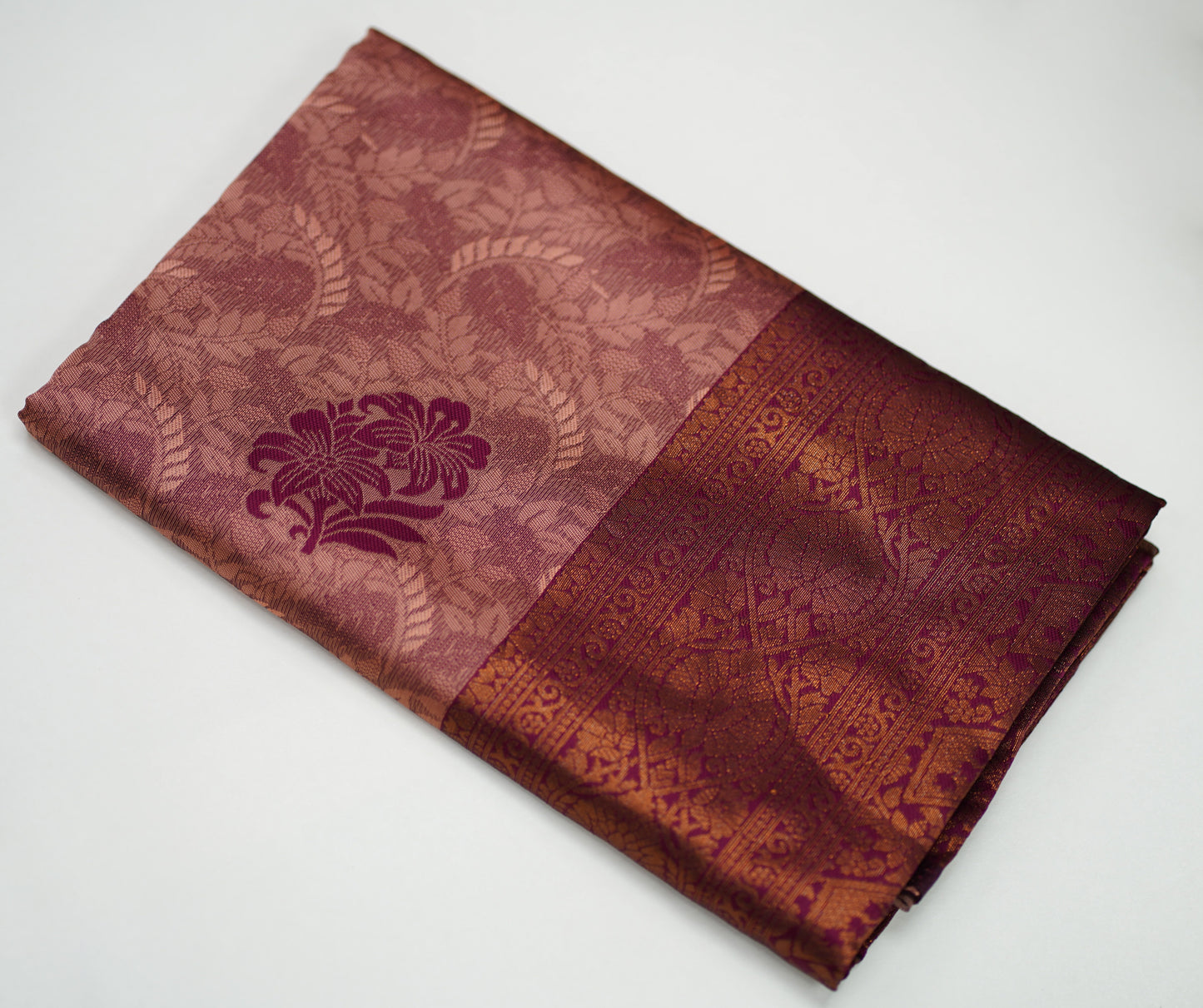 Copper Rose & Wine Saree