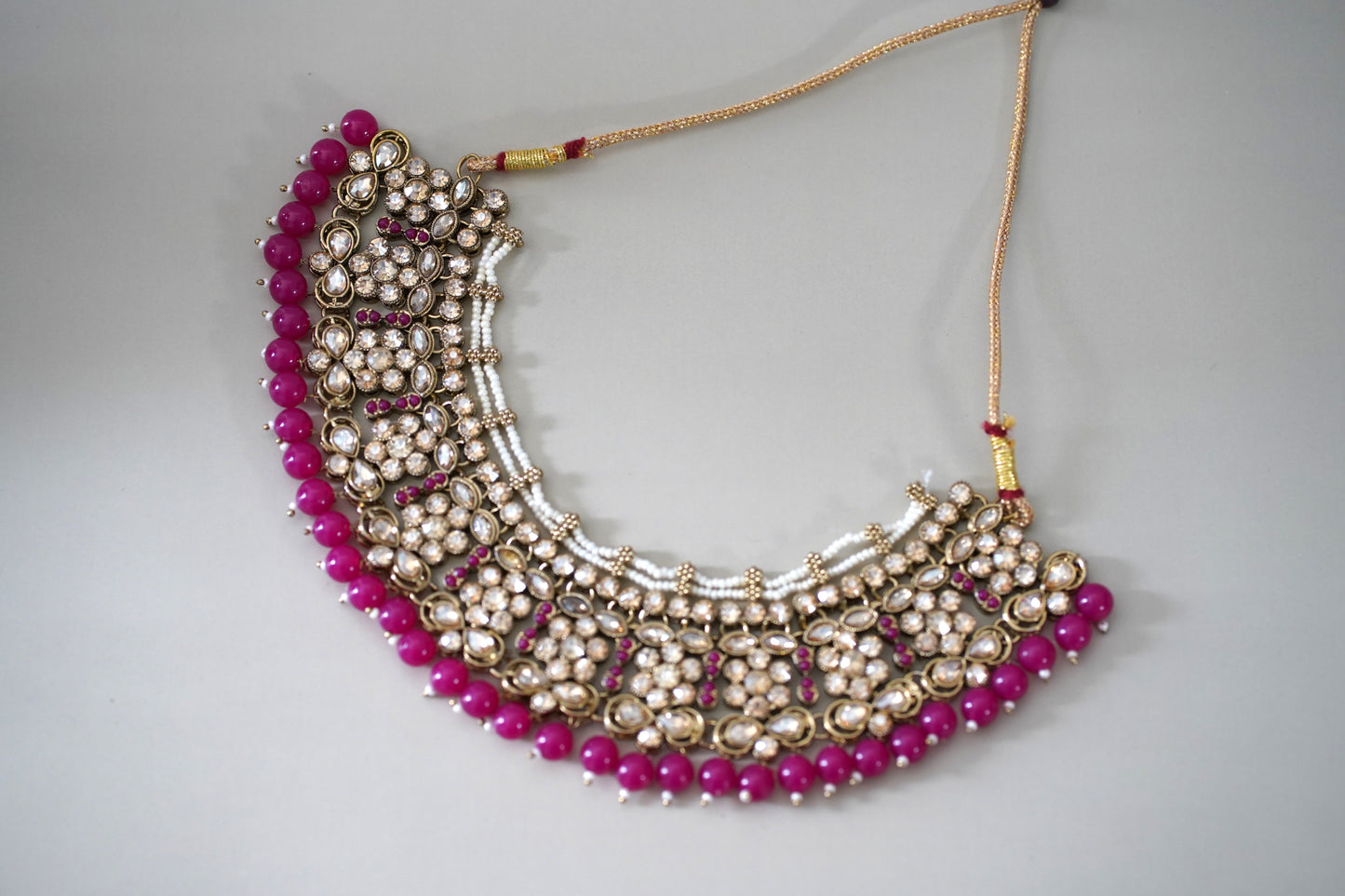Pink & Pearl Necklace Set