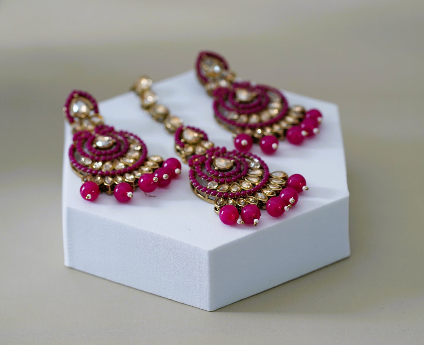 Pink & Pearl Necklace Set