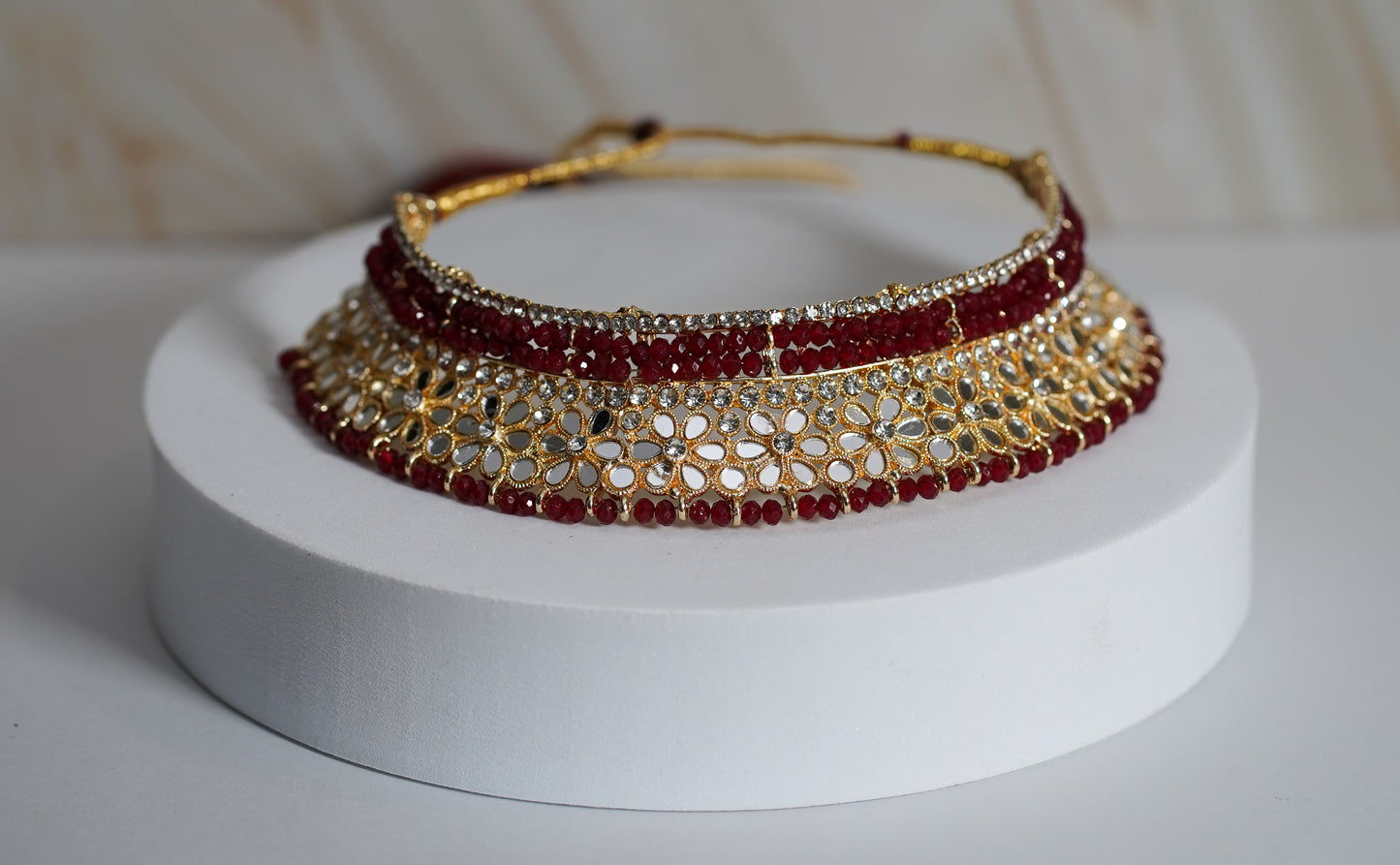 Gold & Red Choker Set