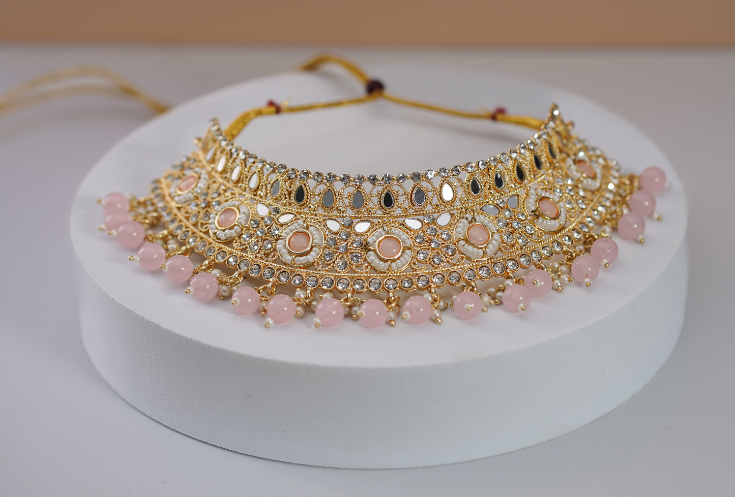Gold & Pink Choker Set