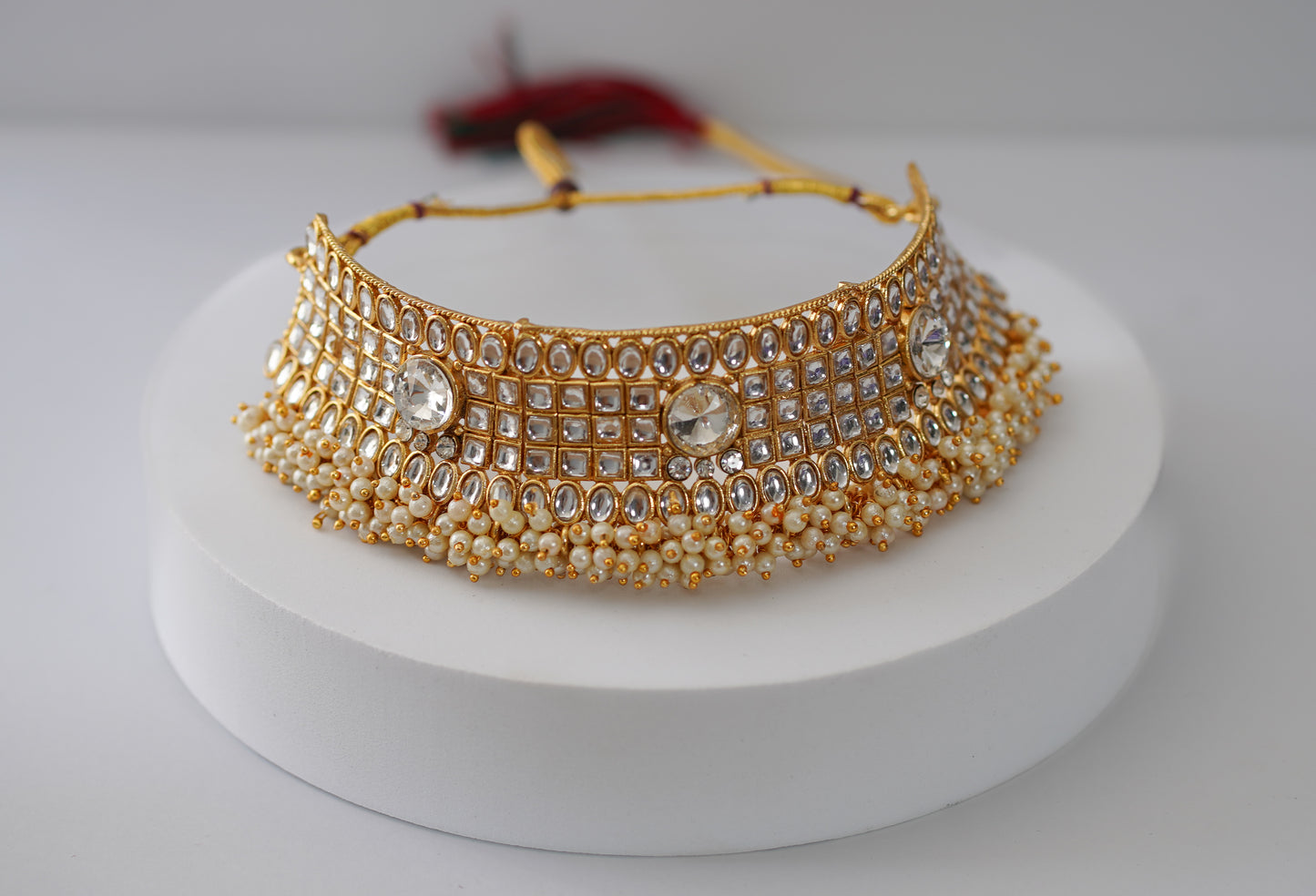 Gold & Pearled Choker Set