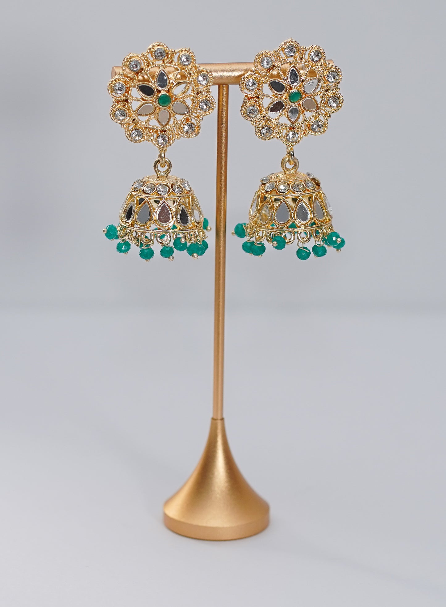 Gold Glass & Green Choker Set