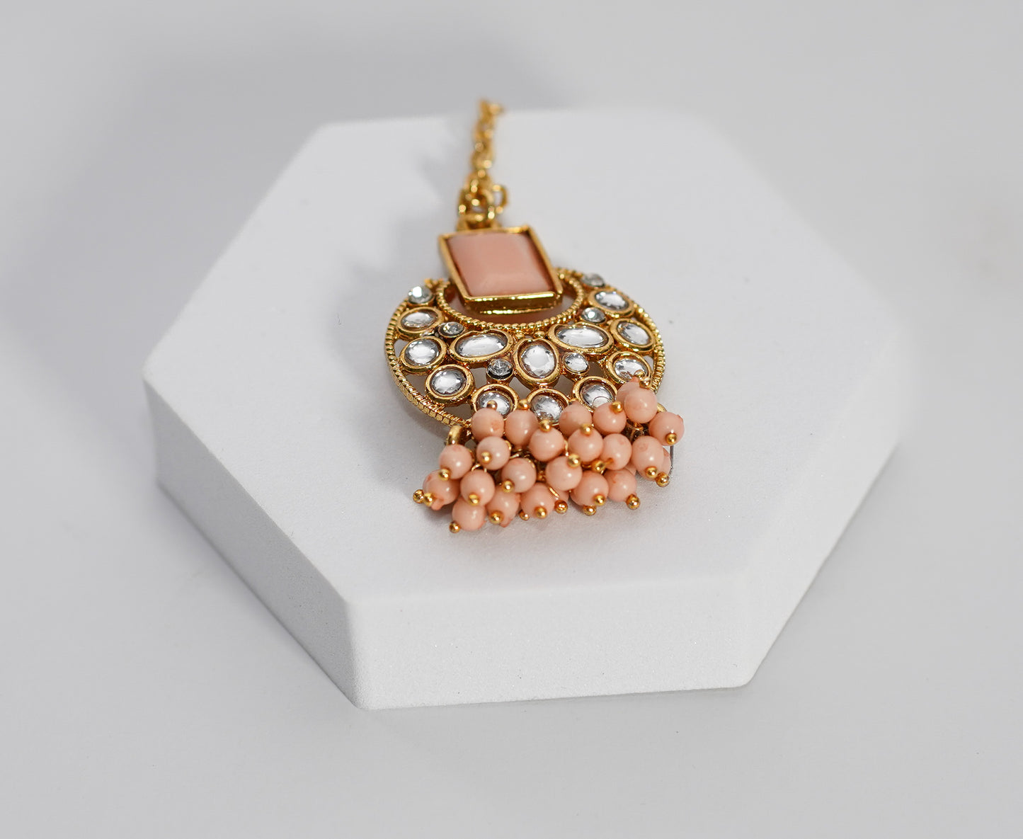 Gold & Light Peach Choker Set