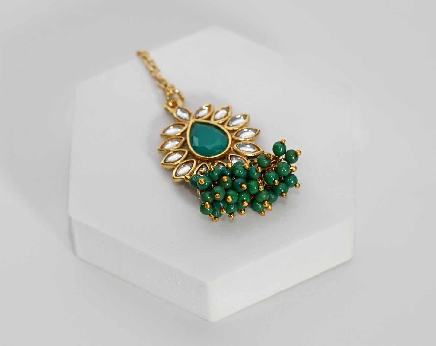 Gold & Myrtle Green Choker Set