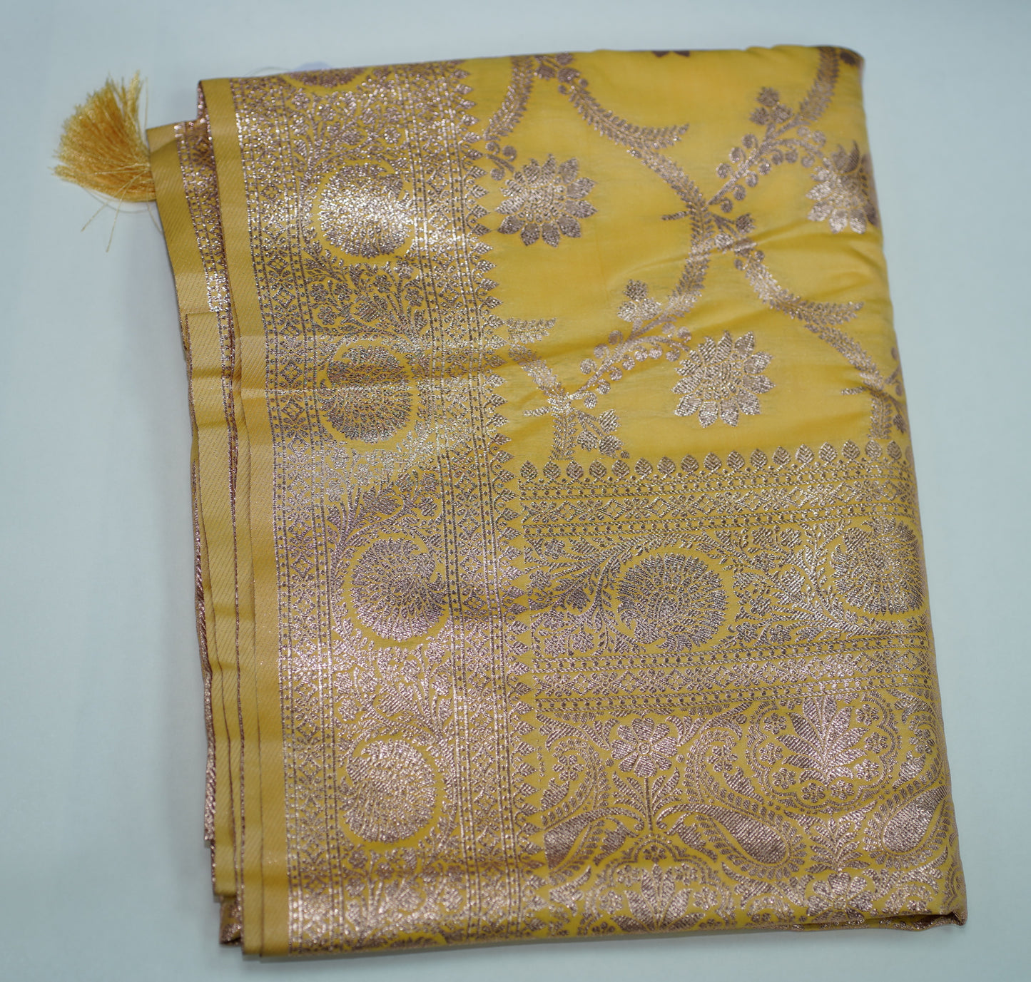 Yellow & Silver Saree