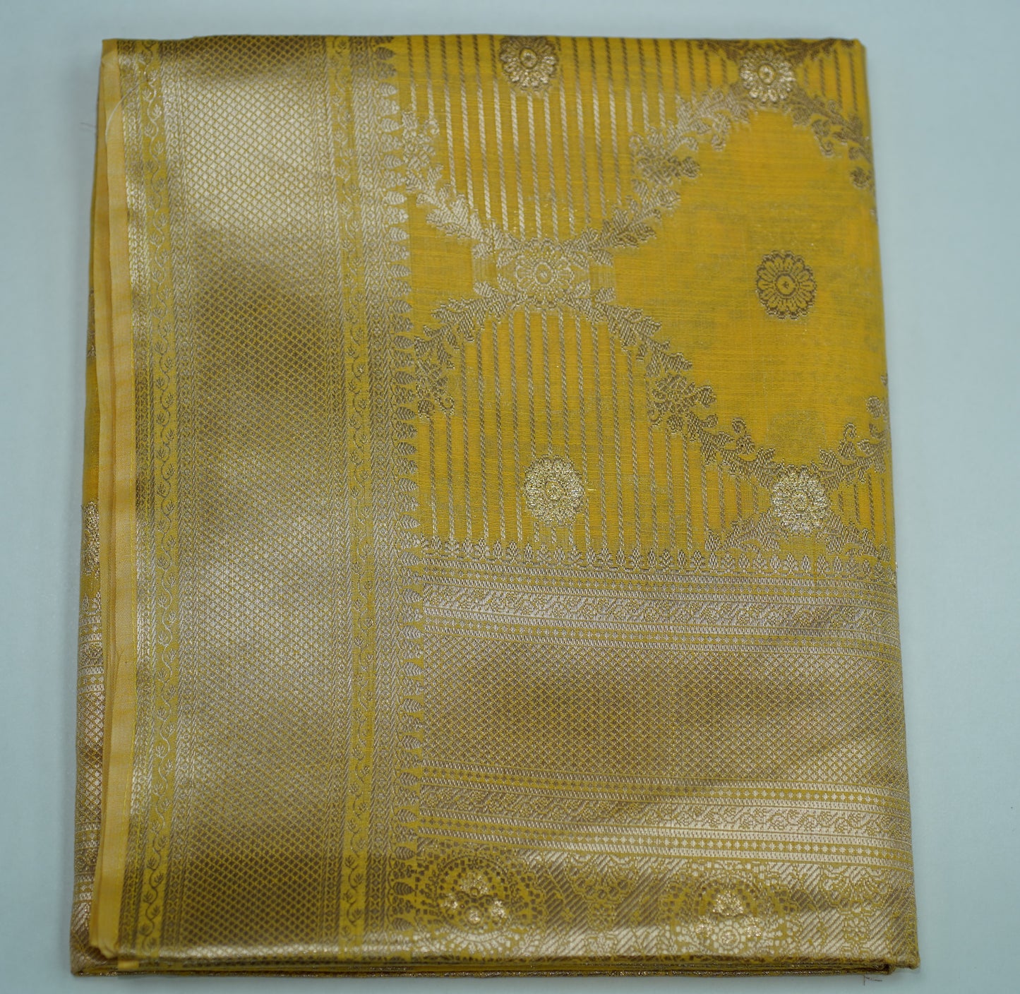 Yellow & Silver Saree