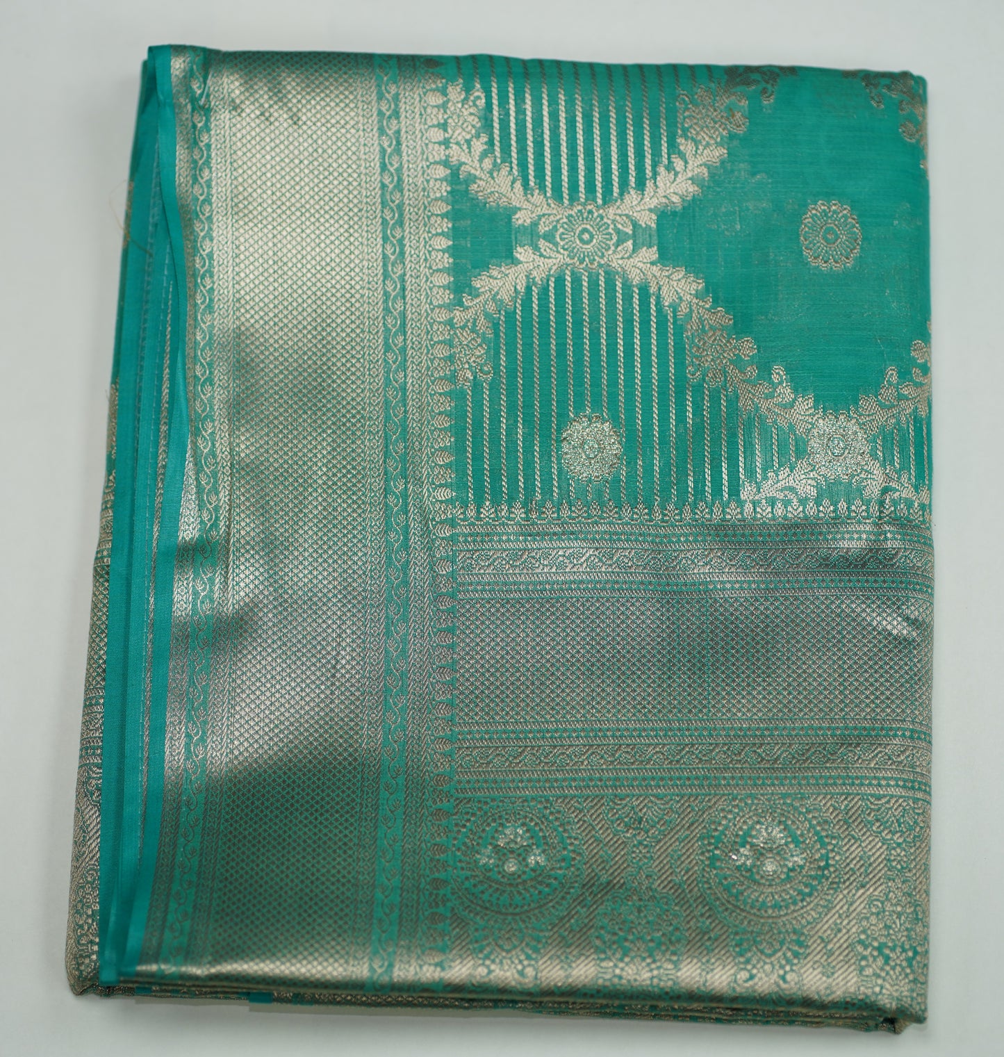 Viridian & Silver Saree