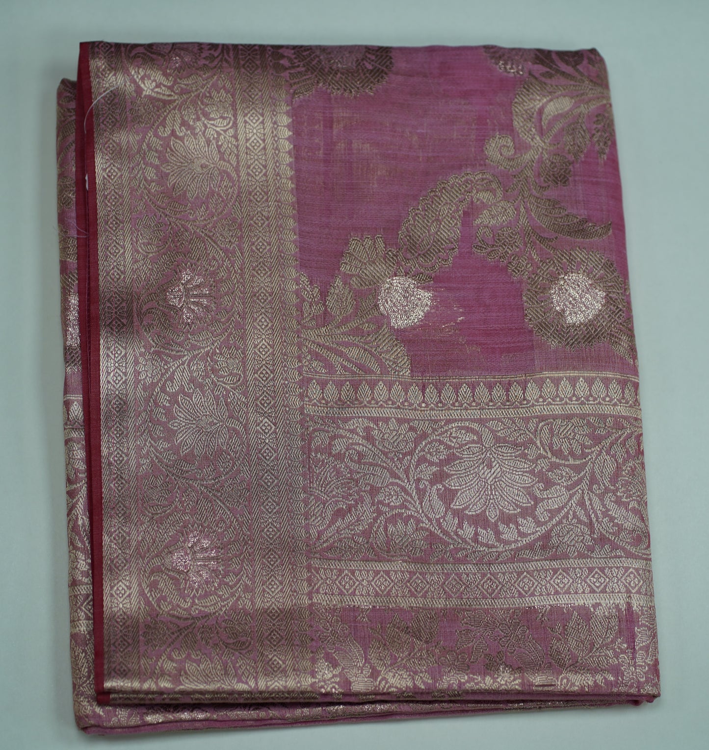 Purple Taupe & Silver Saree