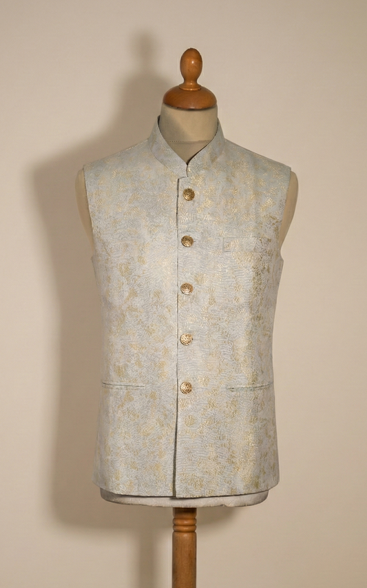 Pale Silver Nehru Jacket