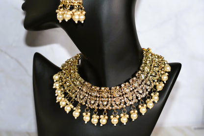 Shine Gold & Pearl Necklace Set