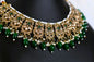 Dark Green with Gold & Pearl Necklace Set