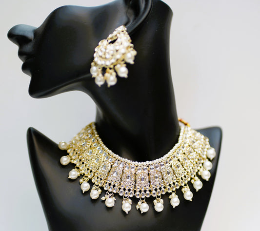 Pearled Golden Necklace Set