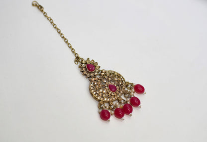 Gold & Pink Necklace Set