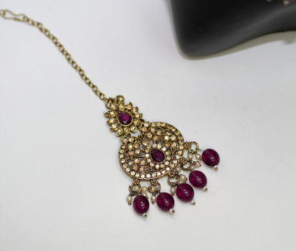 Gold & Purple Necklace Set