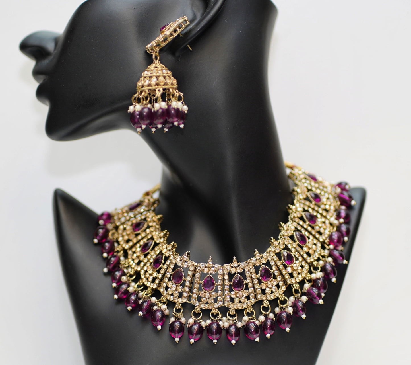Gold & Purple Necklace Set