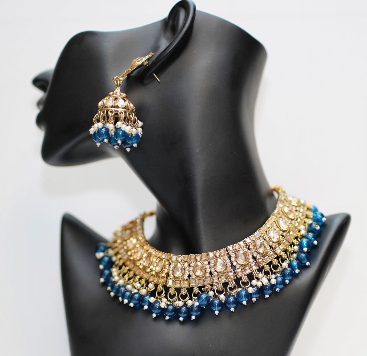 Gold & Blue Necklace Set