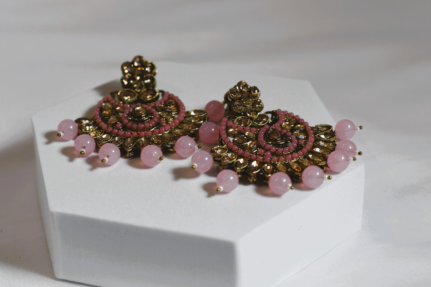 Rose & Green Pearl Necklace Set