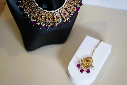 Purple & Gold Necklace Set