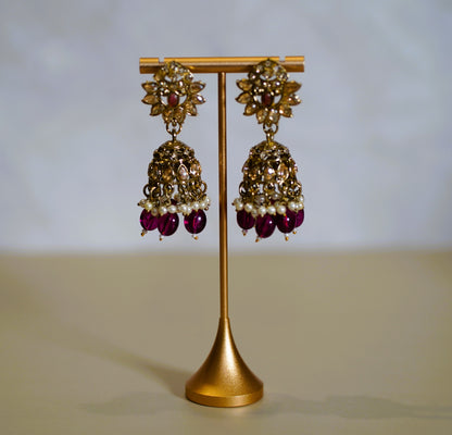 Purple & Gold Necklace Set