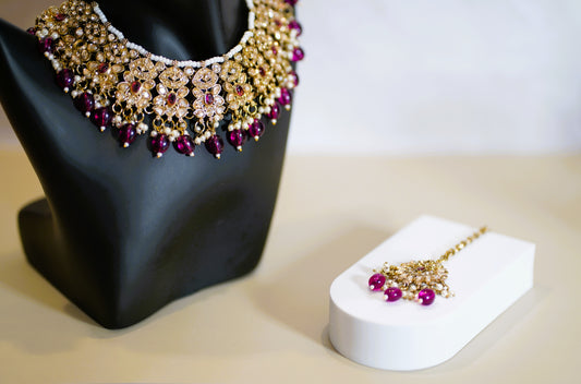 Purple & Gold Necklace Set