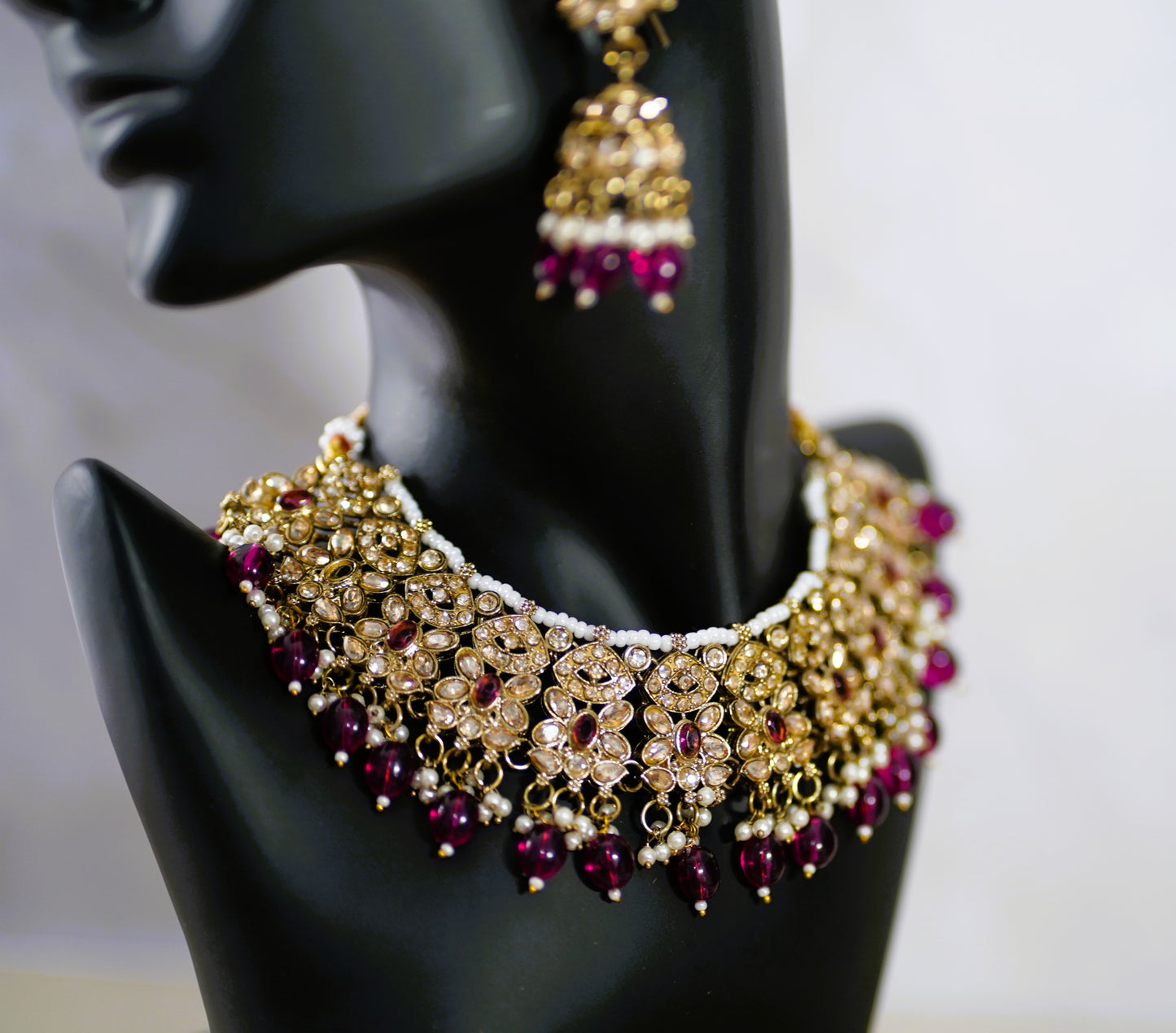 Purple & Gold Necklace Set