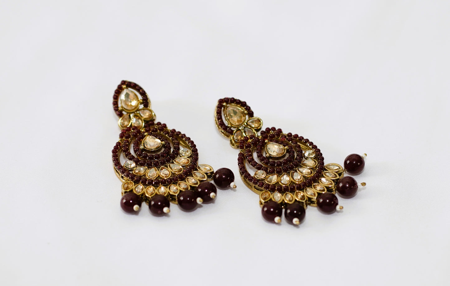 Marron & Gold Necklace Set