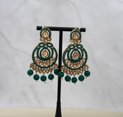 Dark Green with Pearl Necklace Set