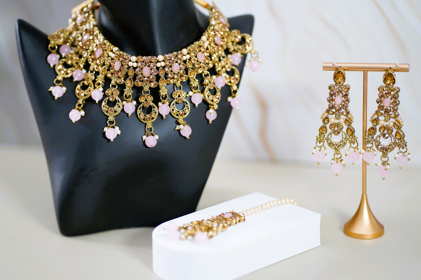 Rose & Gold Necklace Set