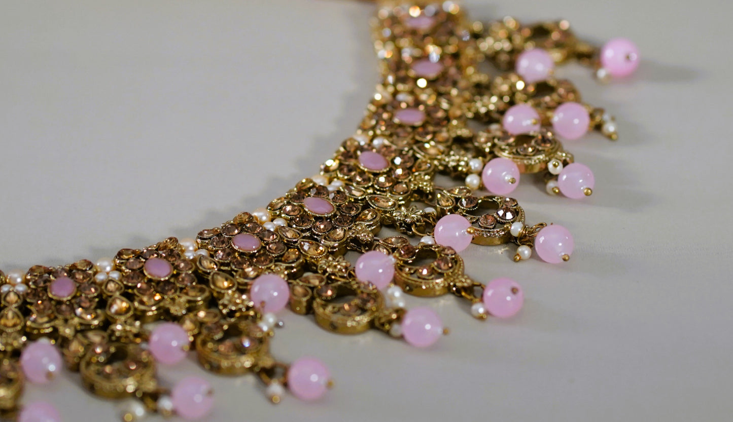 Rose & Gold Necklace Set