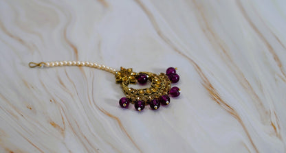 Purple & Pearl Necklace Set