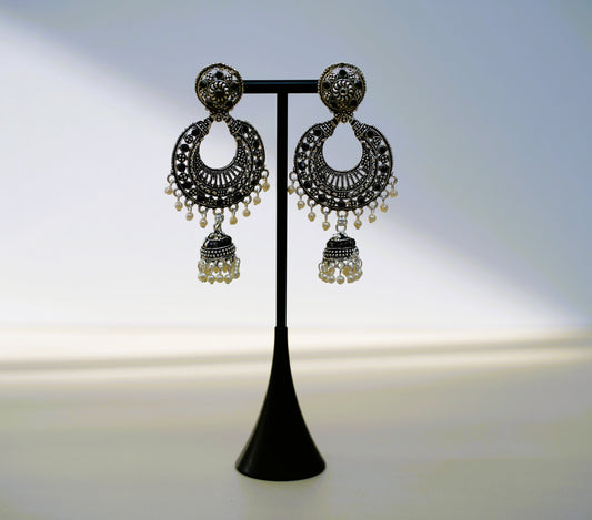 Antique Silver & Pearl Earrings