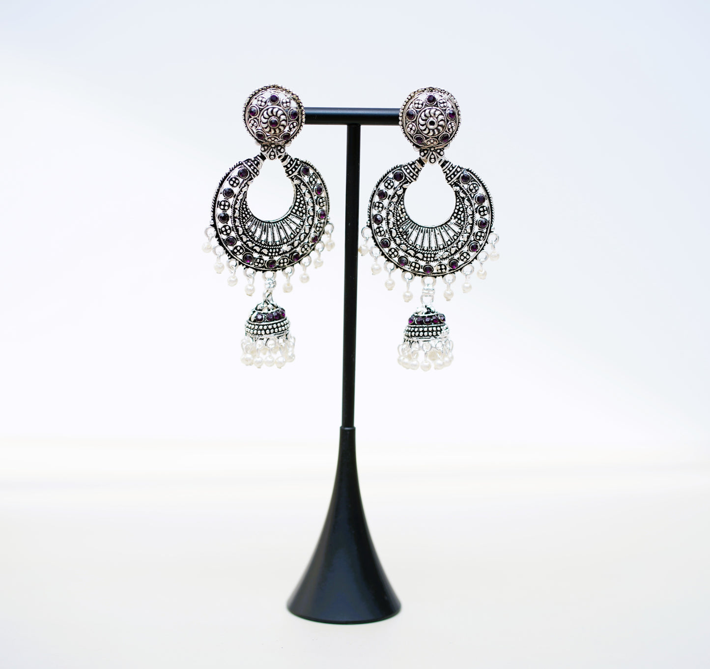 Antique Black & Pearl Earrings