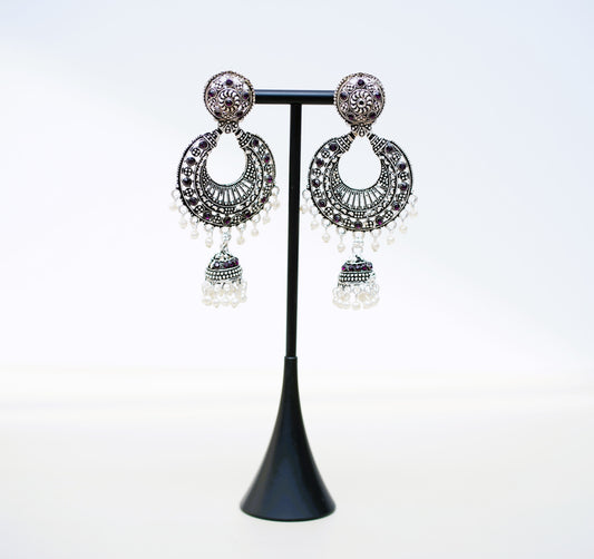 Antique Black & Pearl Earrings