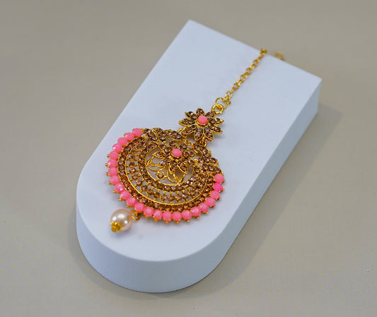 Pink & Gold Uchipattam