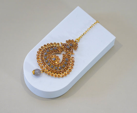Gold & Grey Uchipattam