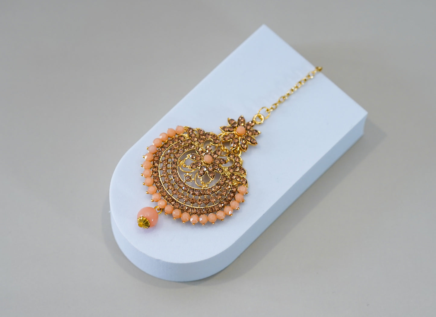 Gold & Peach Uchipattam