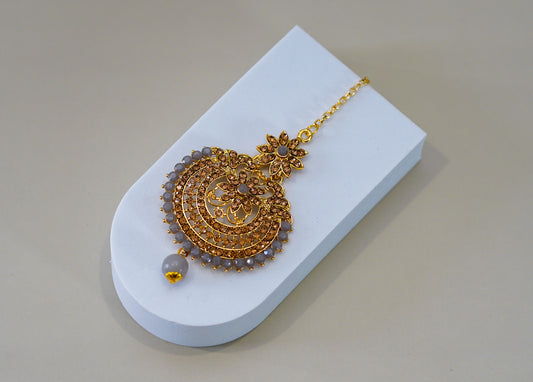 Gold & Grey Uchipattam