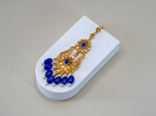 Gold & Blue Pearl Uchipattam