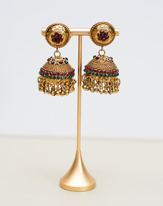 Gold with Red & Green Stones Jimikki