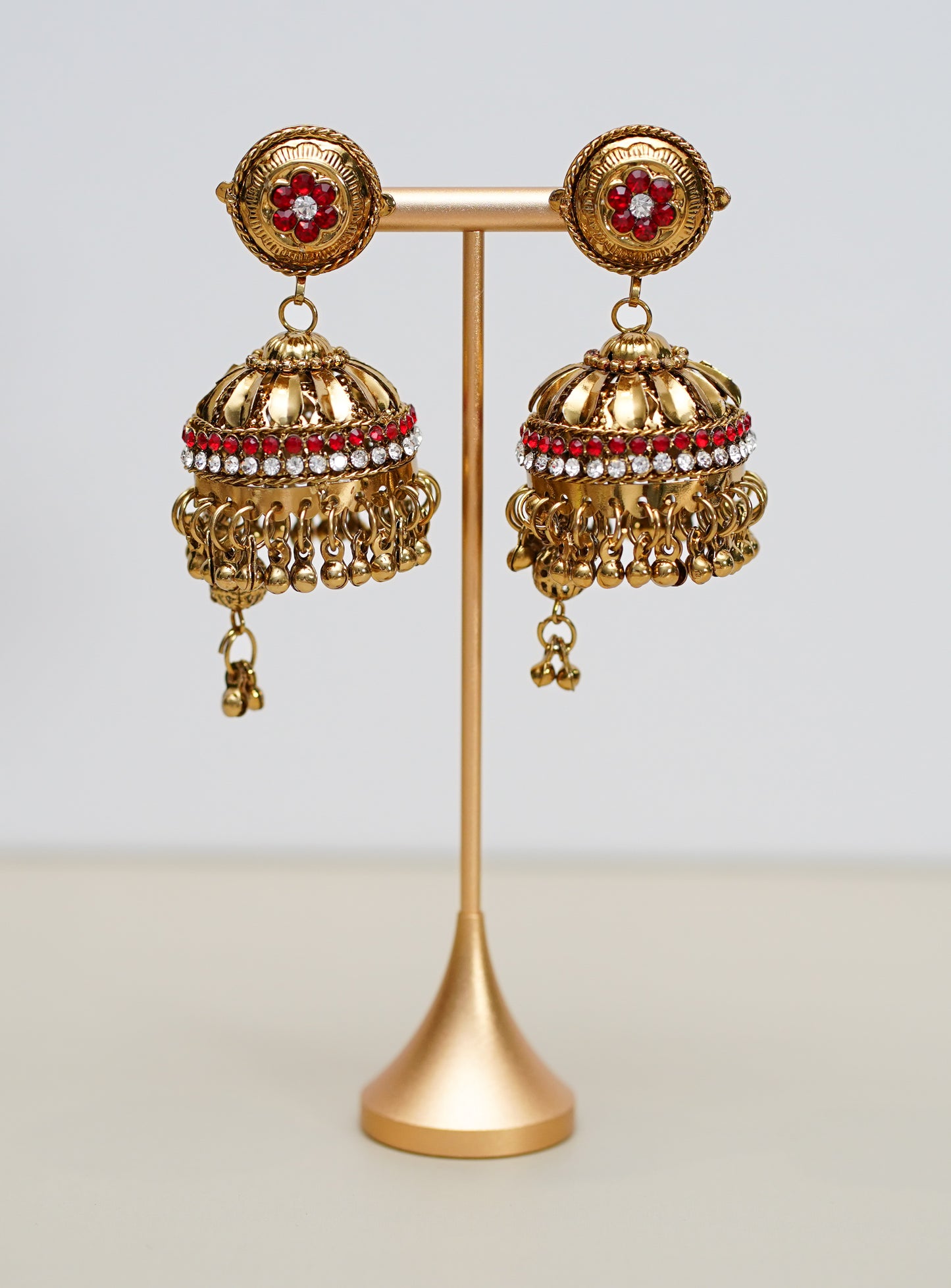 Gold with Red & Silver Stone Jimikki