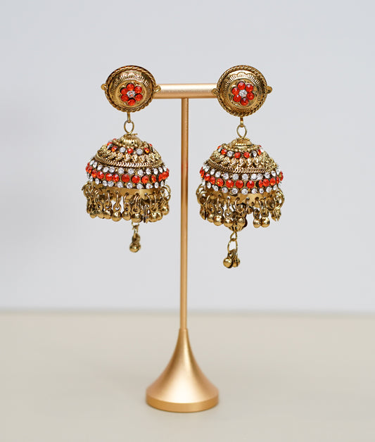 Gold with Red & Silver Stone Jimikki