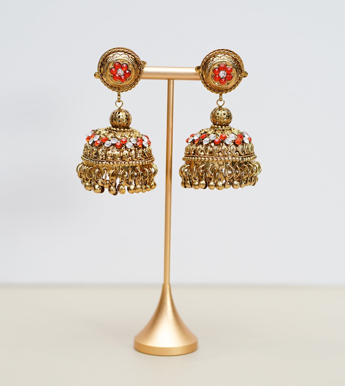 Gold with Red & Silver Stone Jimikki