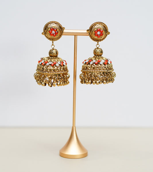 Gold with Red & Silver Stone Jimikki