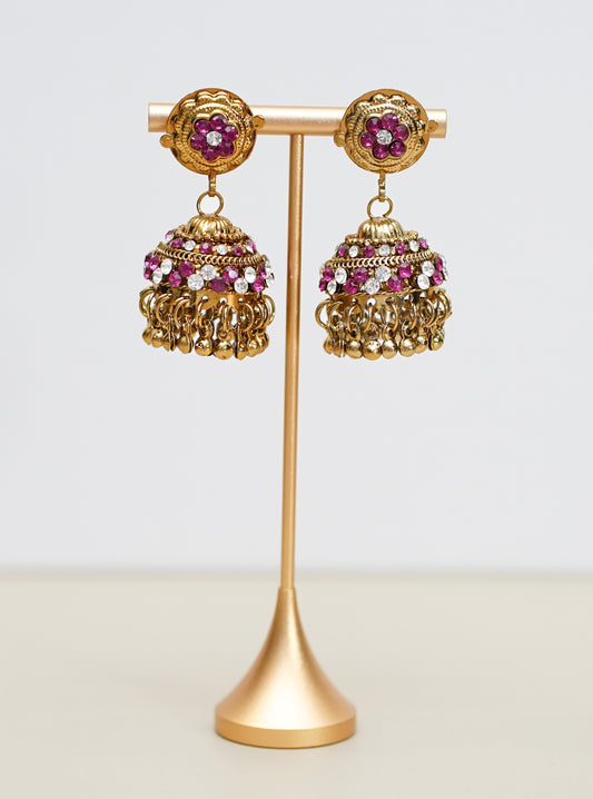 Gold with Purple & Silver Stone Jimikki