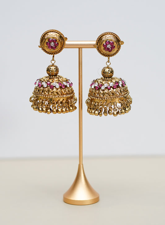 Gold with Purple & Silver Stone Jimikki