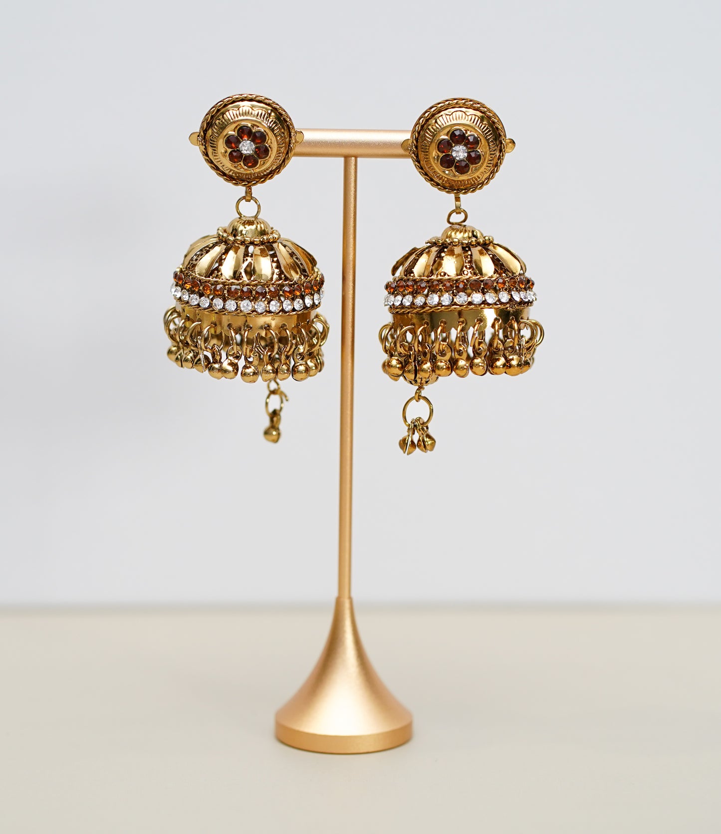 Gold with Marron & Silver Stone Jimikki