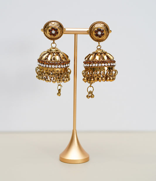 Gold with Marron & Silver Stone Jimikki