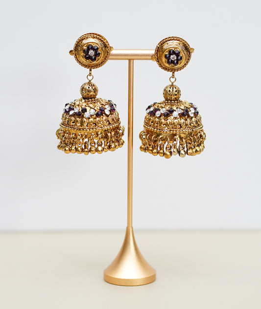 Gold with Black & Silver Stone Jimikki